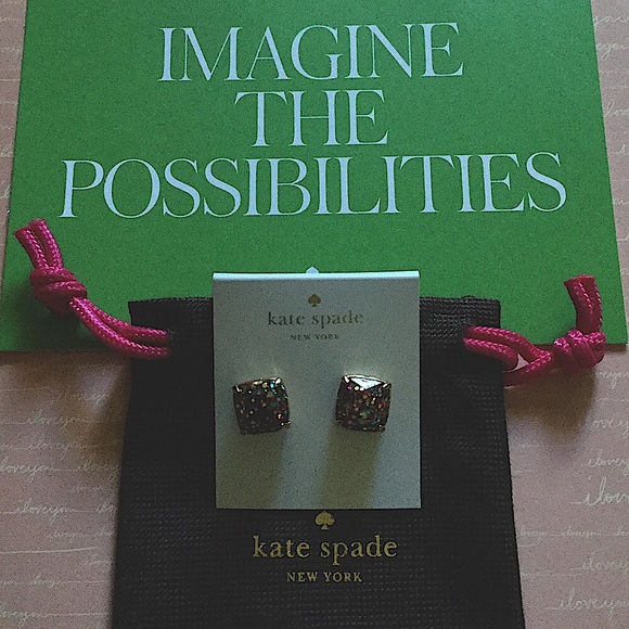 ♠️🎉HOST PICK🎉♠️ KATE SPADE GLITTER EARRINGS w/POUCH⬅️more pics to come - Picture 2 of 4